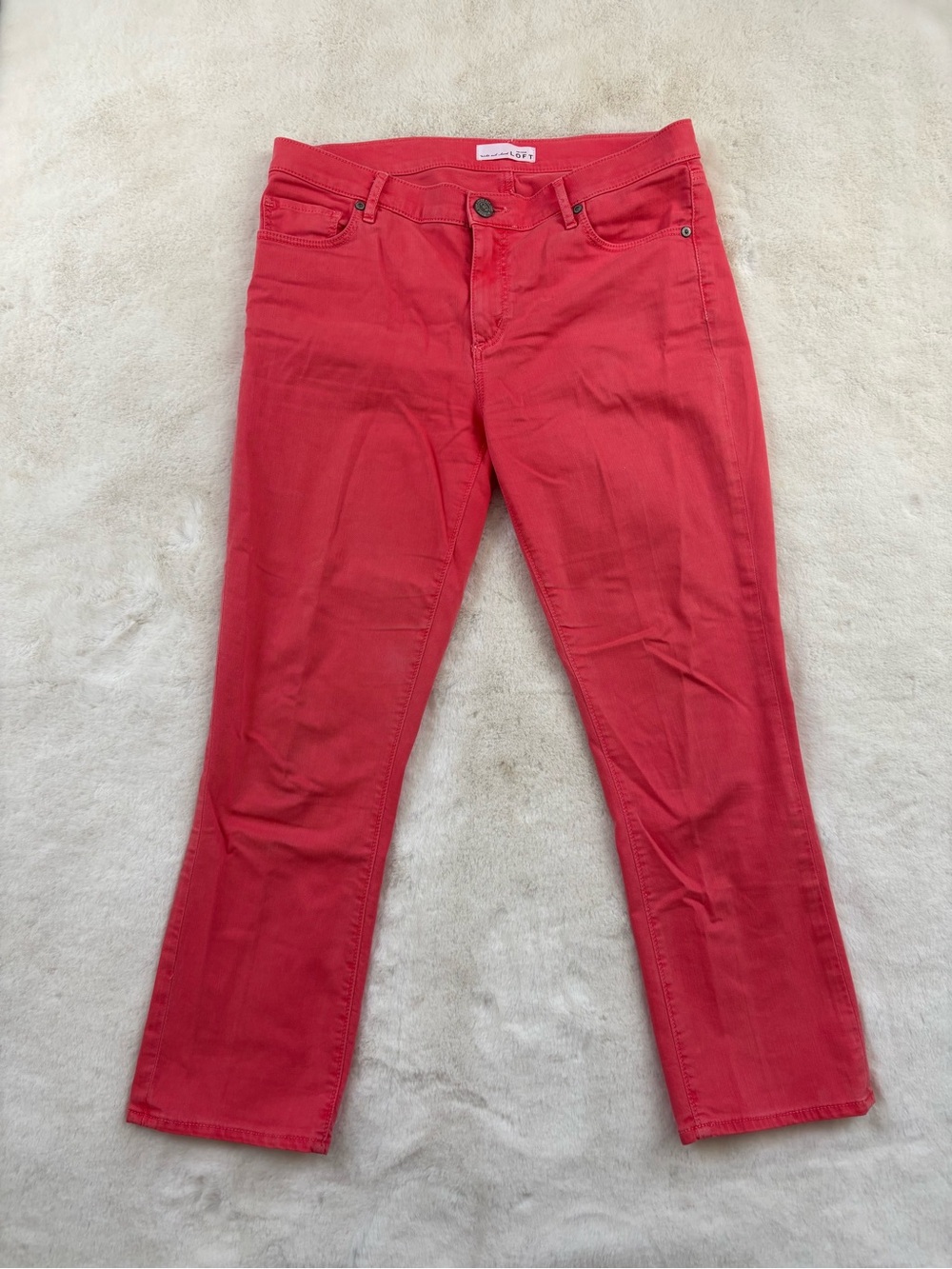 LOFT Salmon Red Ankle Length Pants